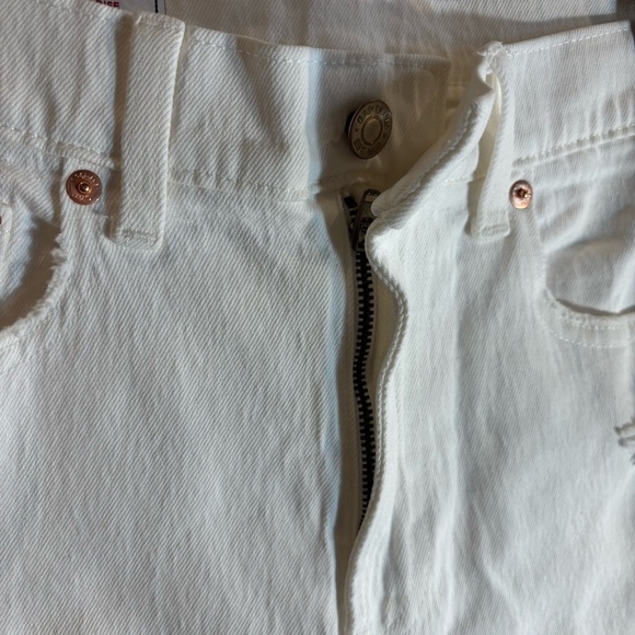 GAP Sz 28 Cheeky Straight High Rise White Distressed Jeans NEW WITH TAG - Picture 6 of 13